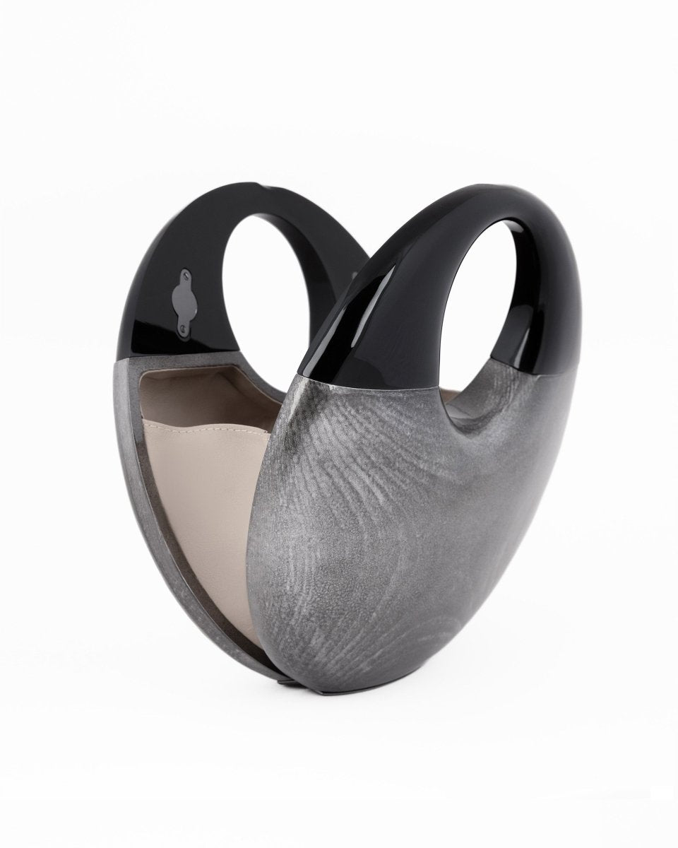 Sculptural Glossy Wooden Clutch