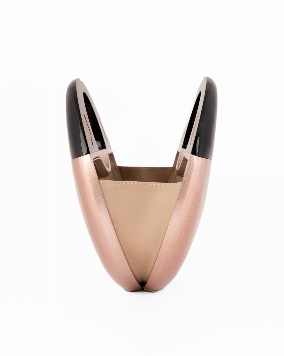 Sculptural Glossy Wooden Clutch