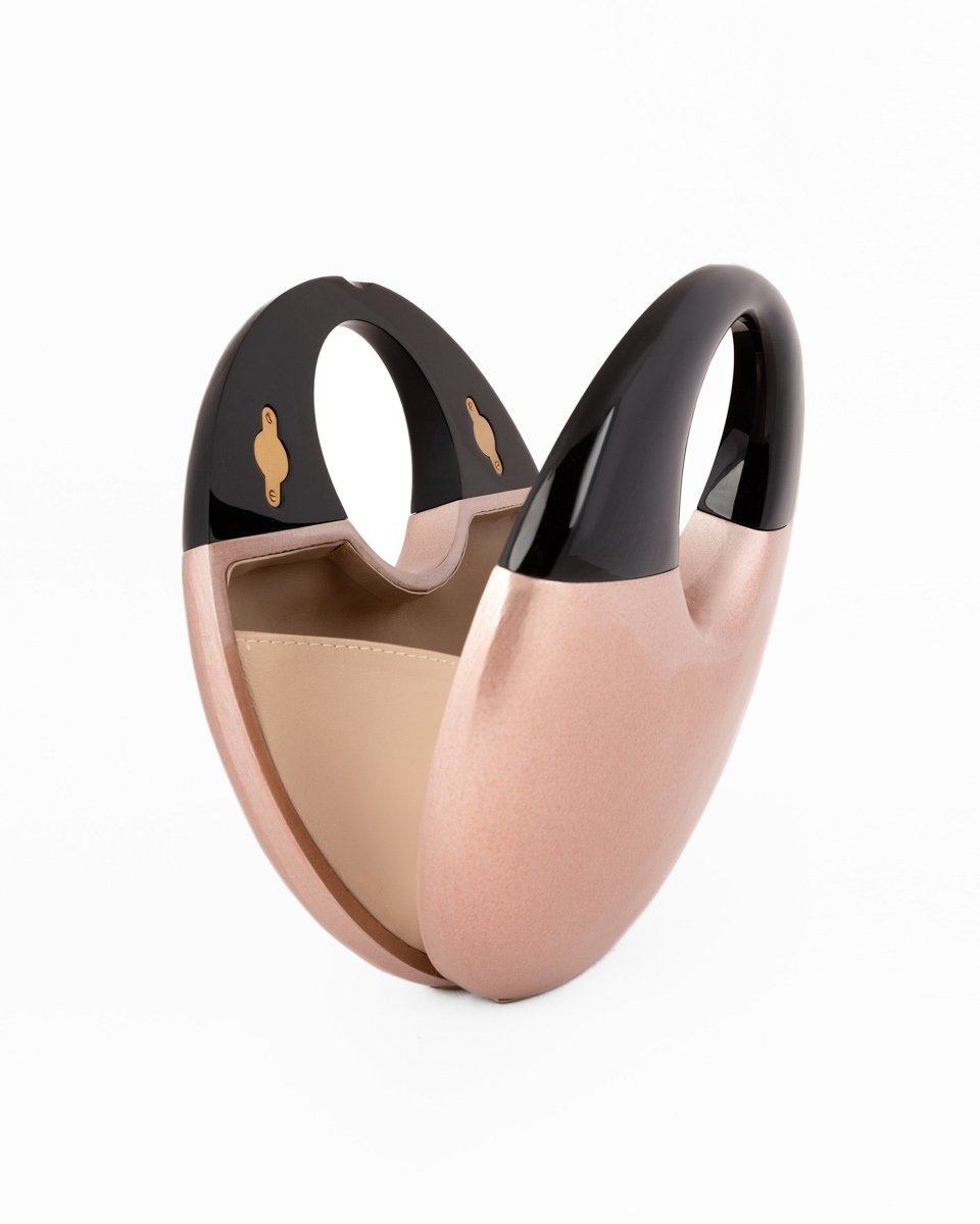 Sculptural Glossy Wooden Clutch