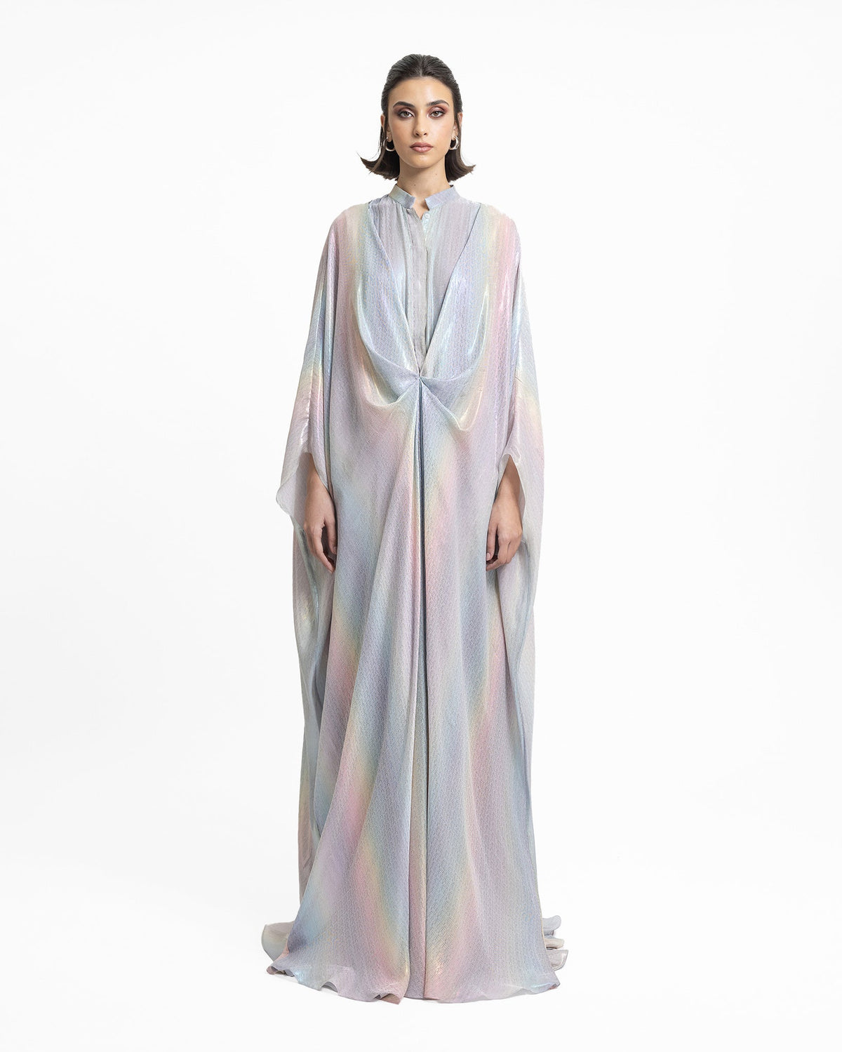 Draped Loose-Cut Chiffon Kaftan