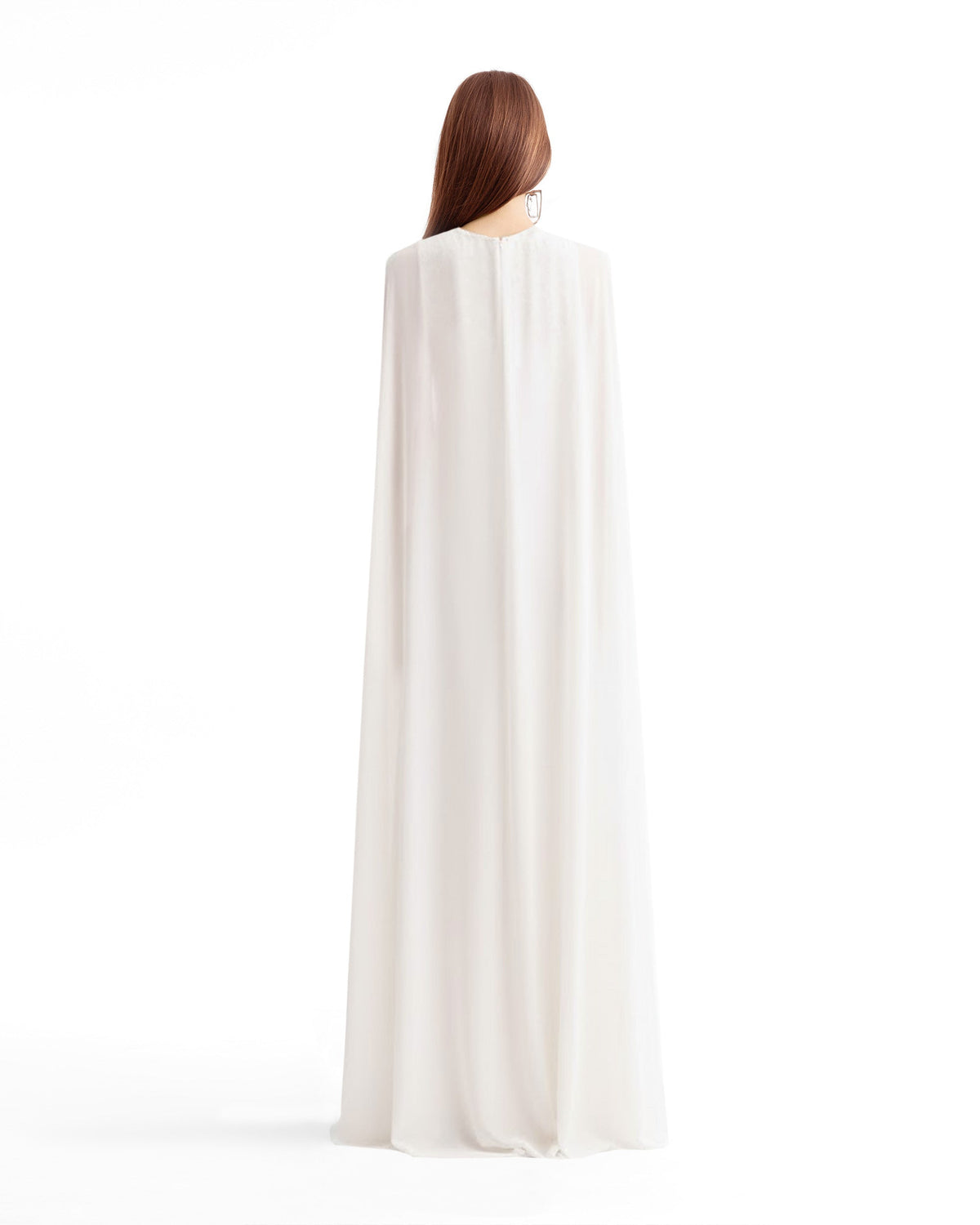 Floral Guipure Top with Cape & Wide-Leg Pants