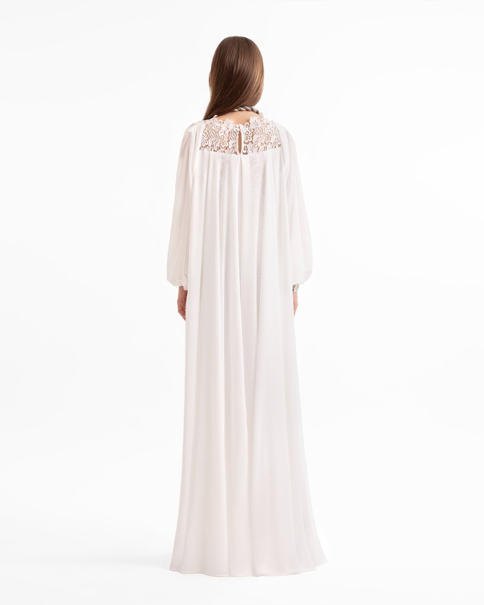 Guipure Top & Wide-Leg Pants Set