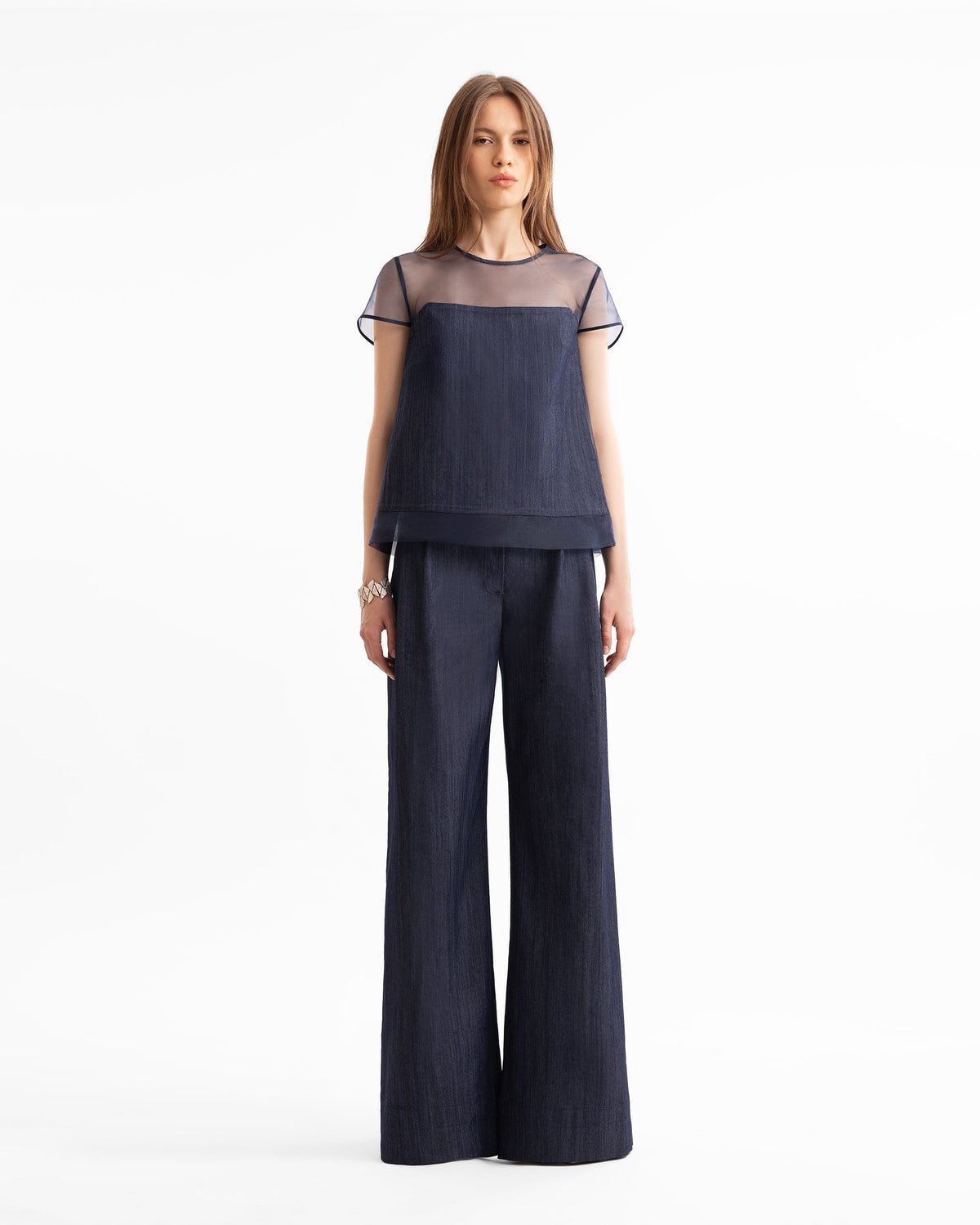 Boxy Top & Wide-Leg Pants Set