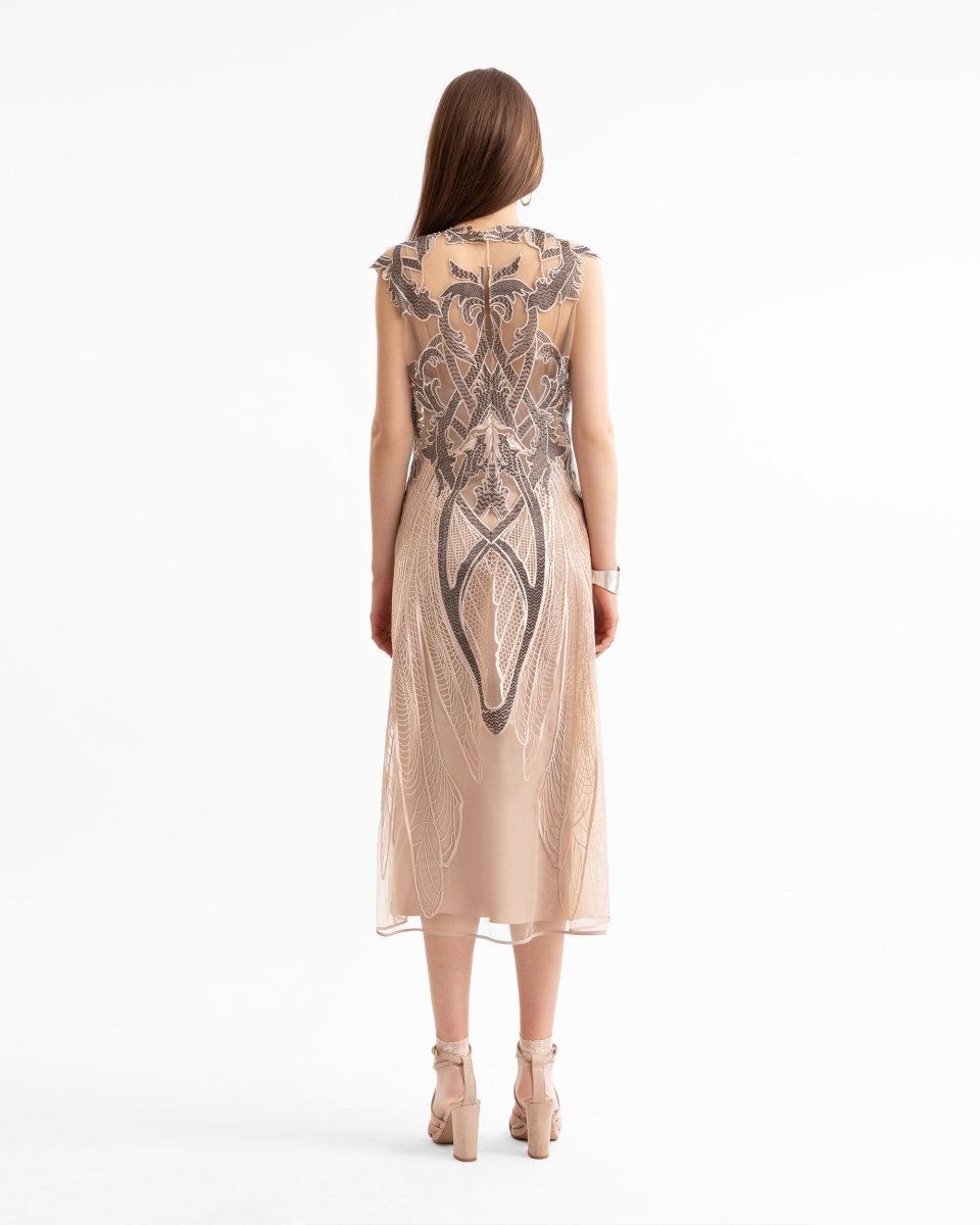 Embroidered Midi Dress