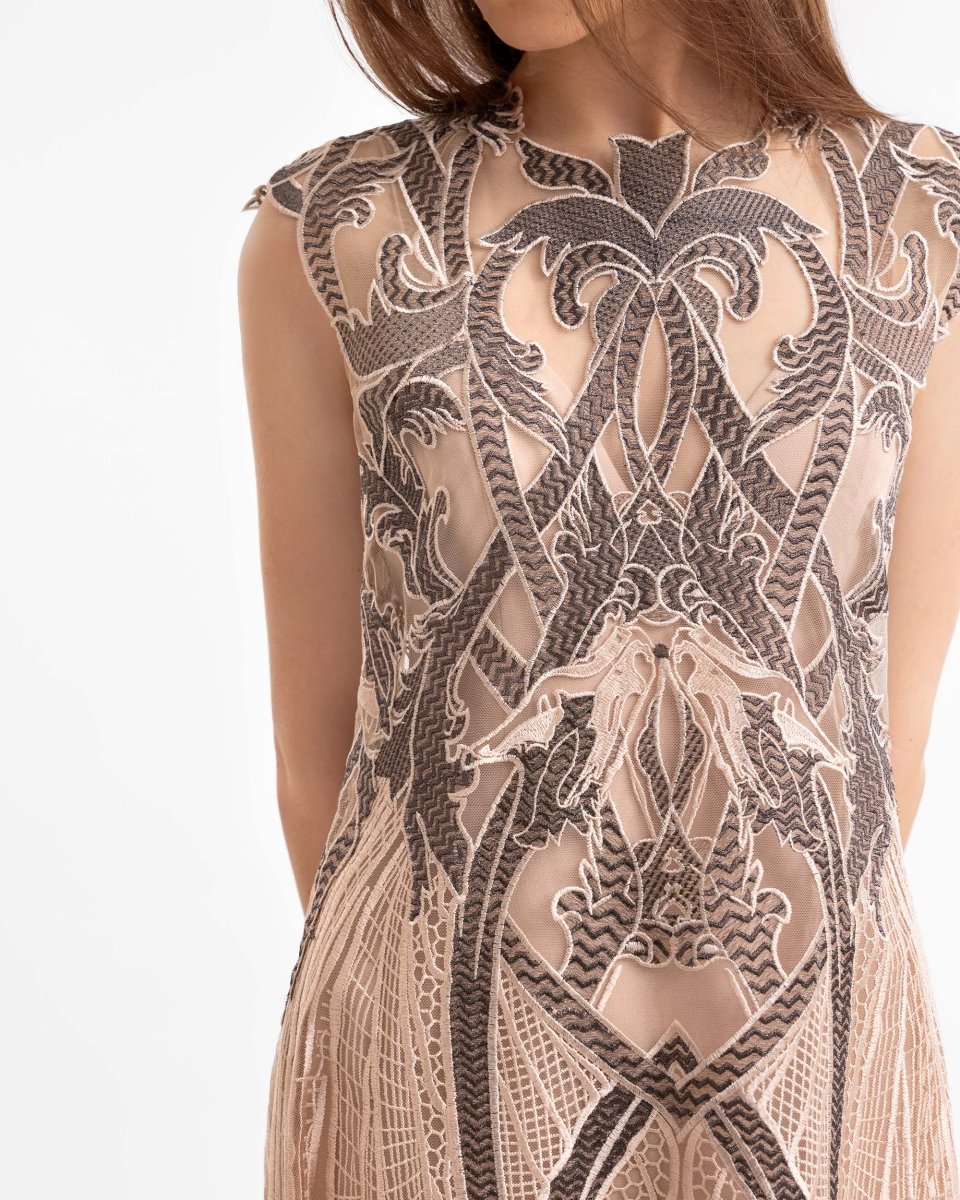 Embroidered Midi Dress