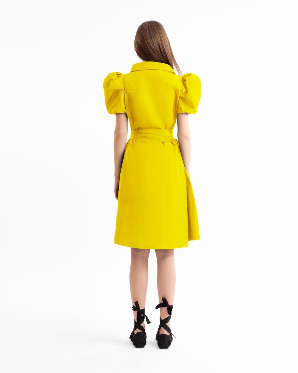 Short Shirt Dress with Puff Sleeves
