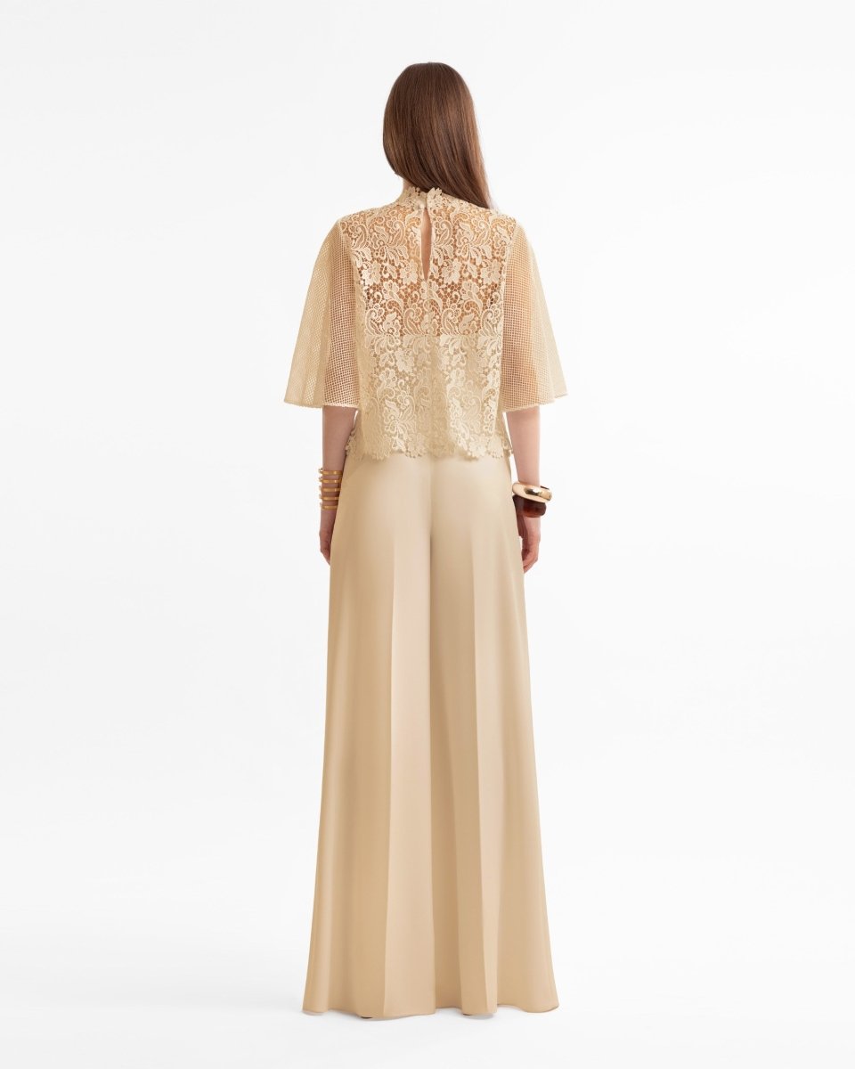 Guipure Top & Flared Pants