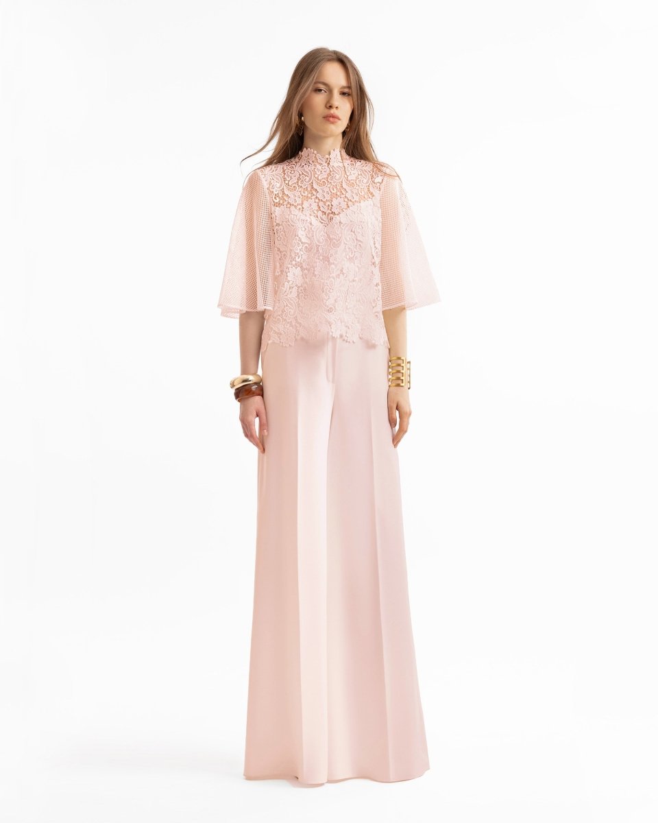 Guipure Top & Flared Pants
