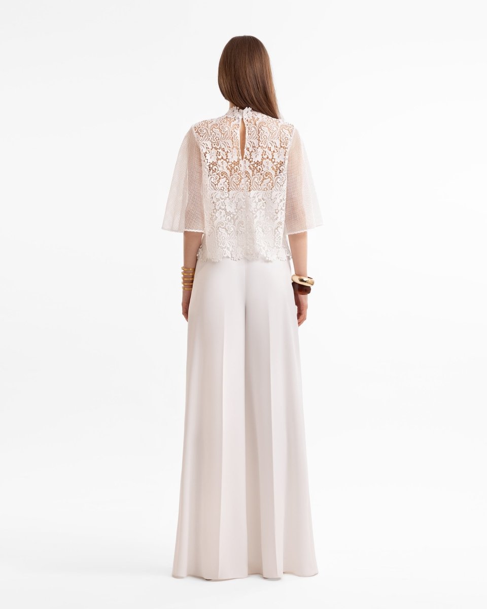 Guipure Top & Flared Pants