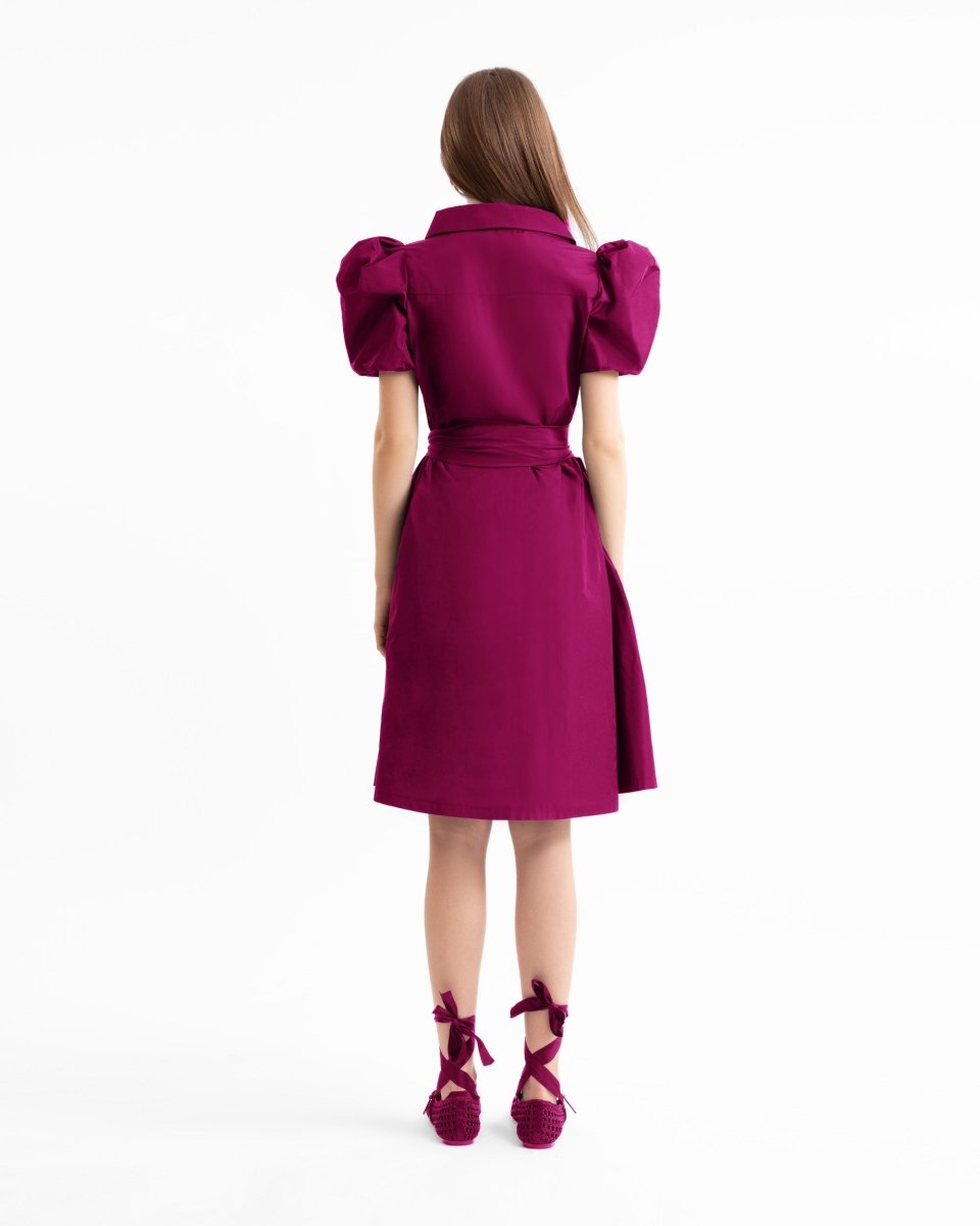Short Shirt Dress with Puff Sleeves