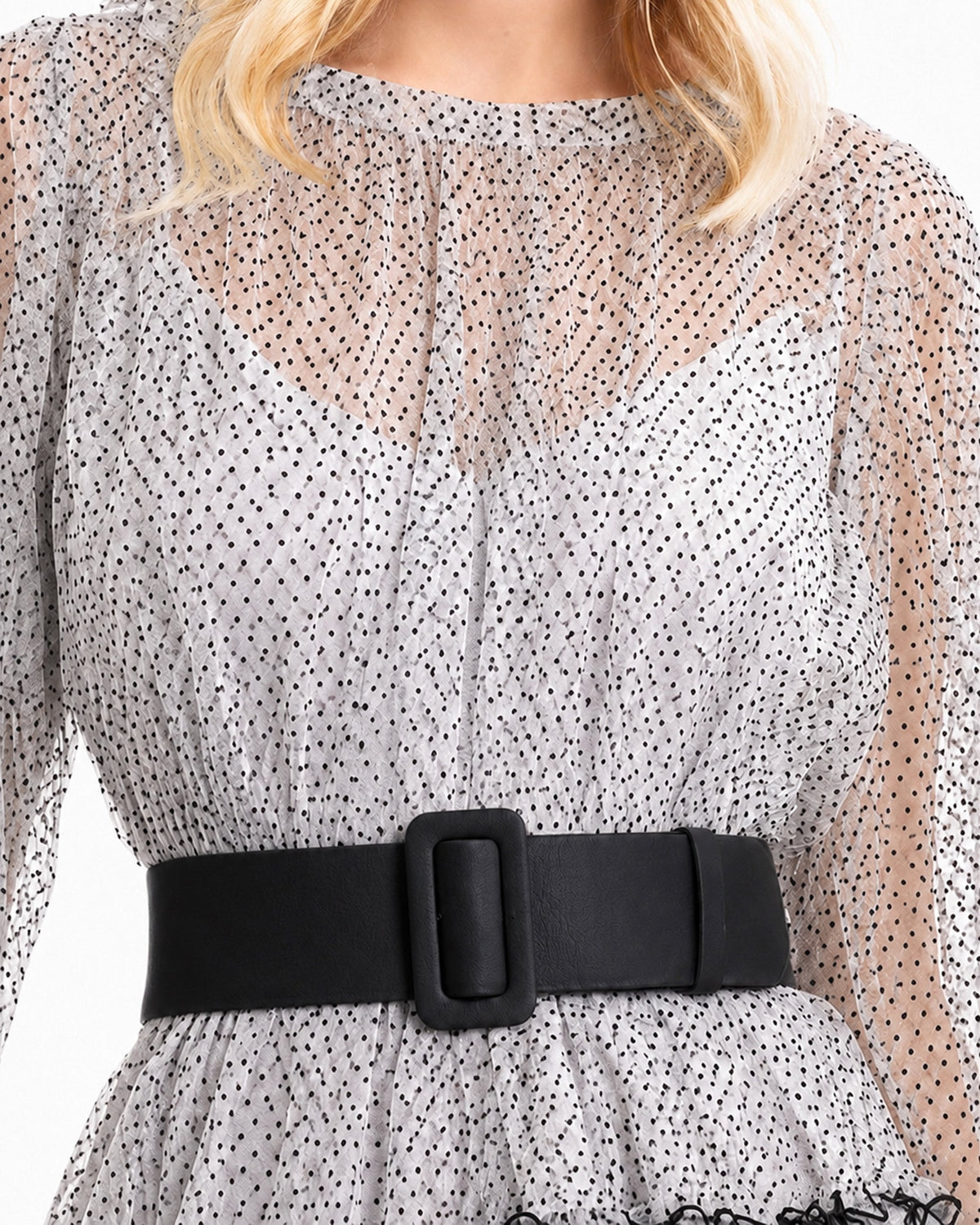 Dotted Tulle Midi Dress