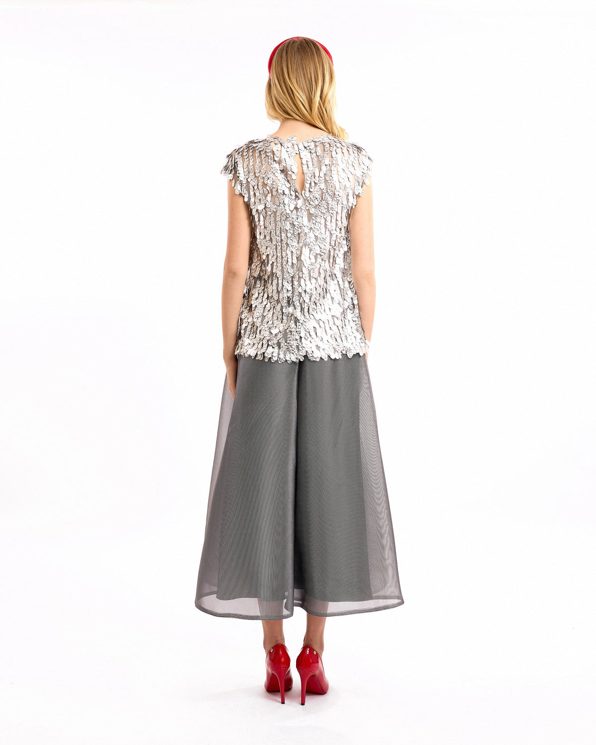 Sequined Top with Midi Skirt