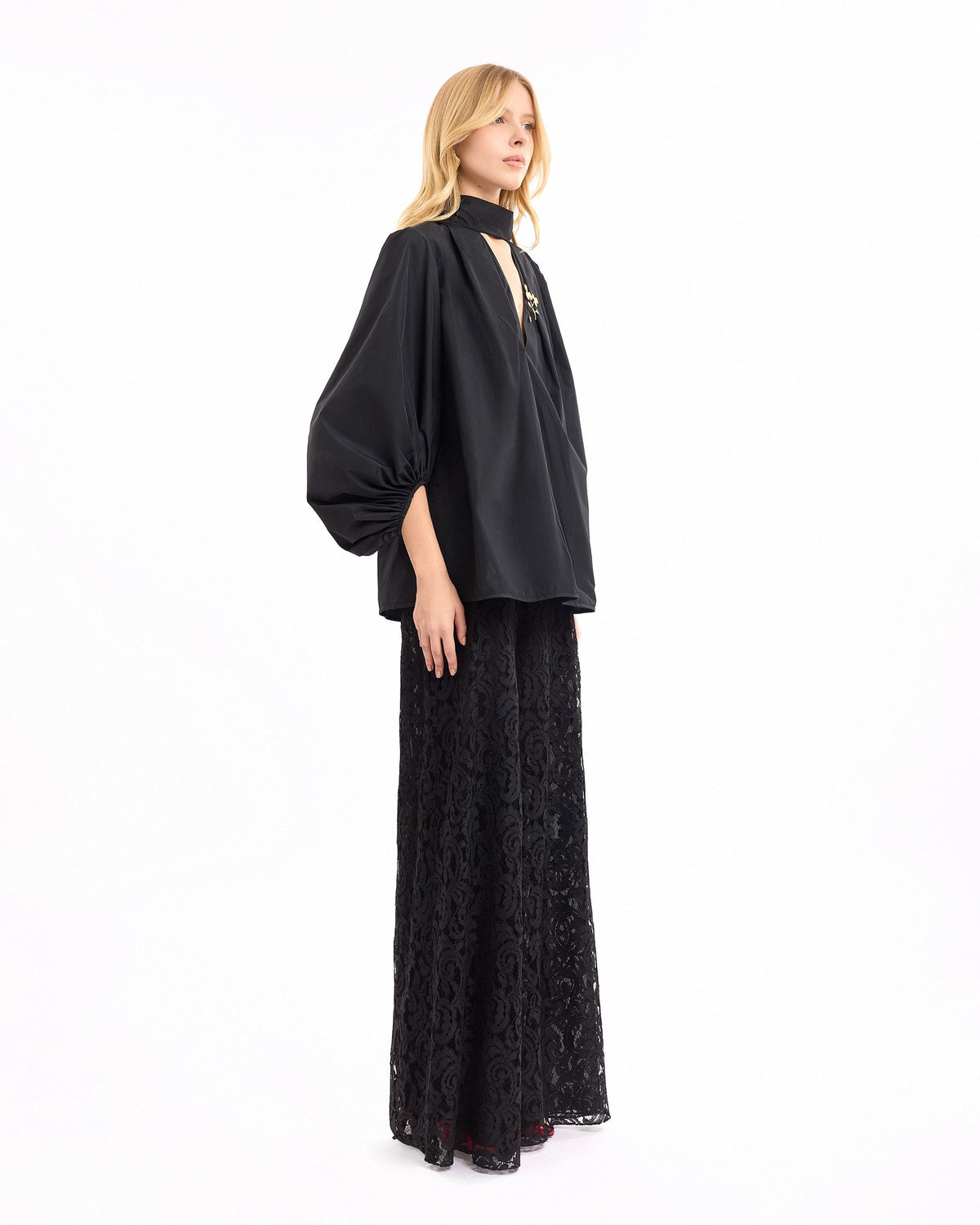 V-Neck Puff Sleeve Set