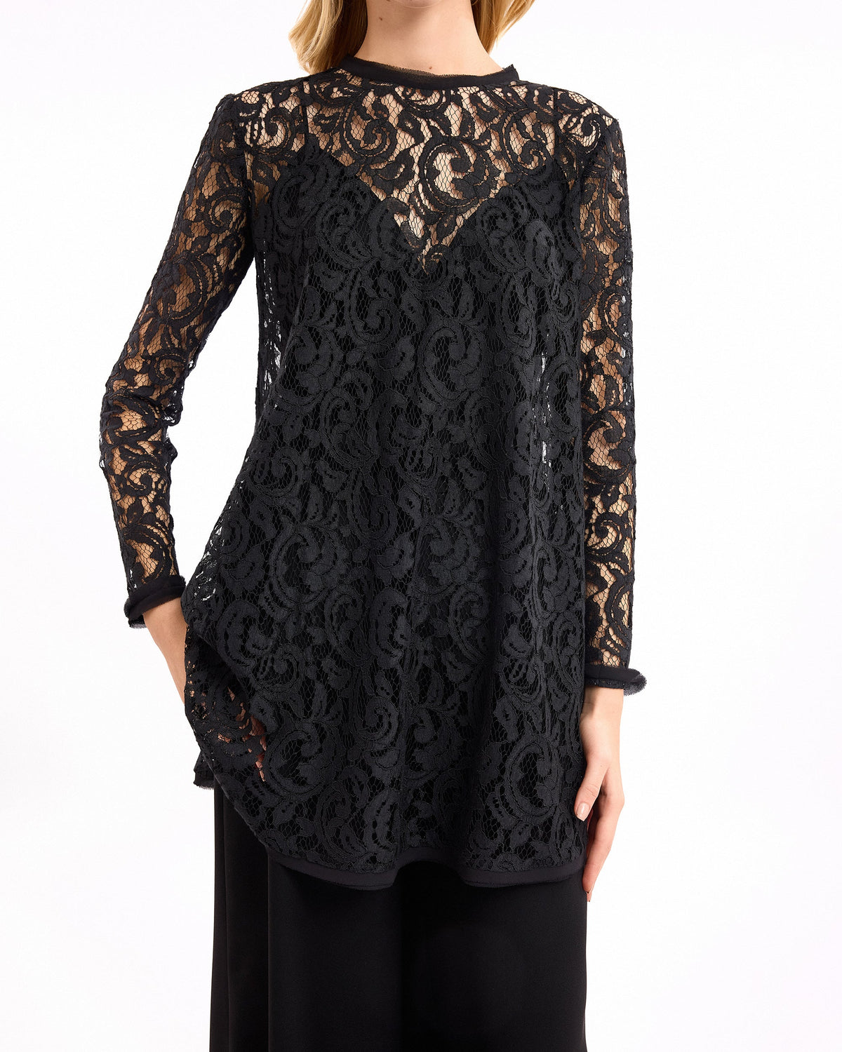 Sheer Lace Tunic Set