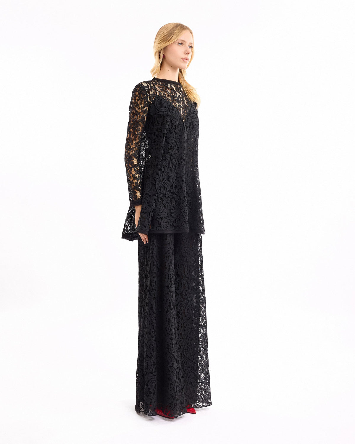 Sheer Lace Tunic Set