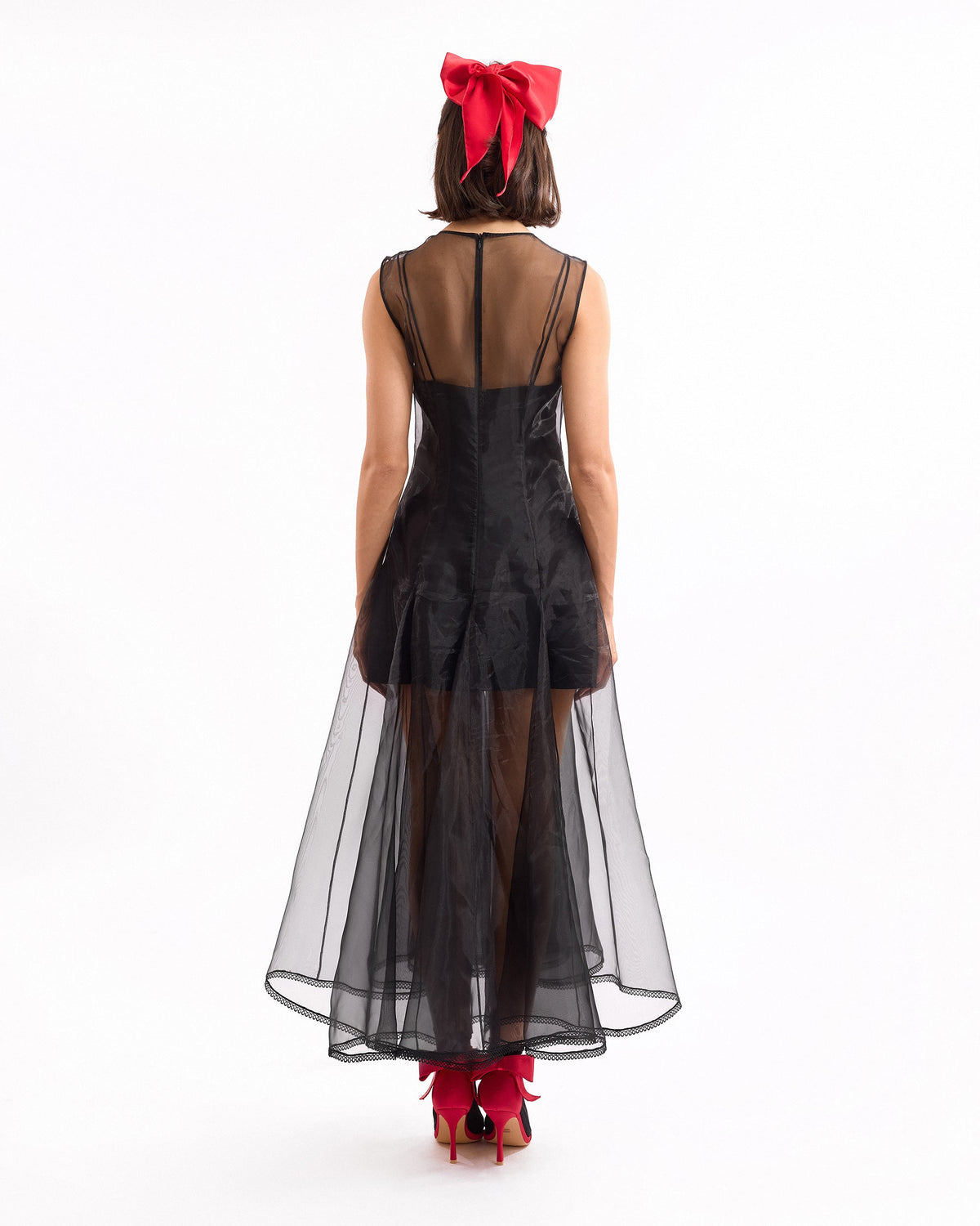 Sheer Organza Midi Dress