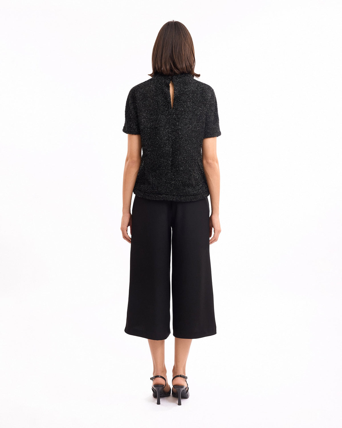 Textured Top with Cropped Trousers