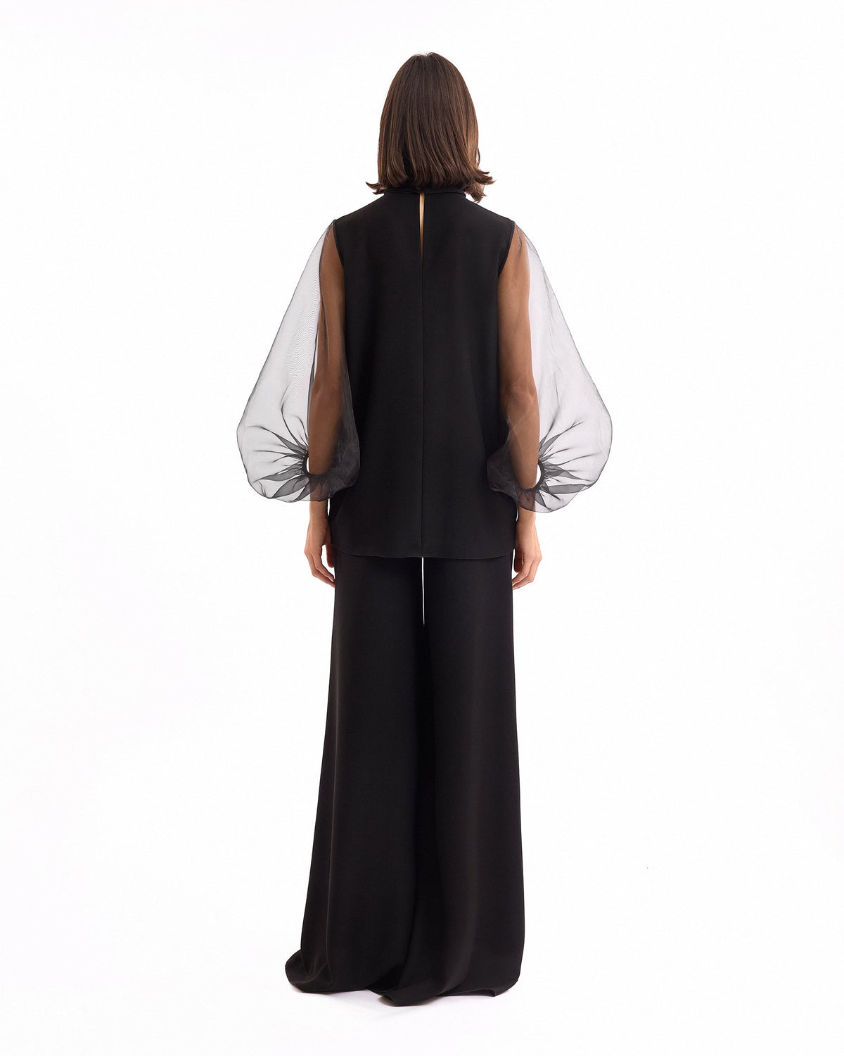 V-Neck Top with Wide-Leg Trousers