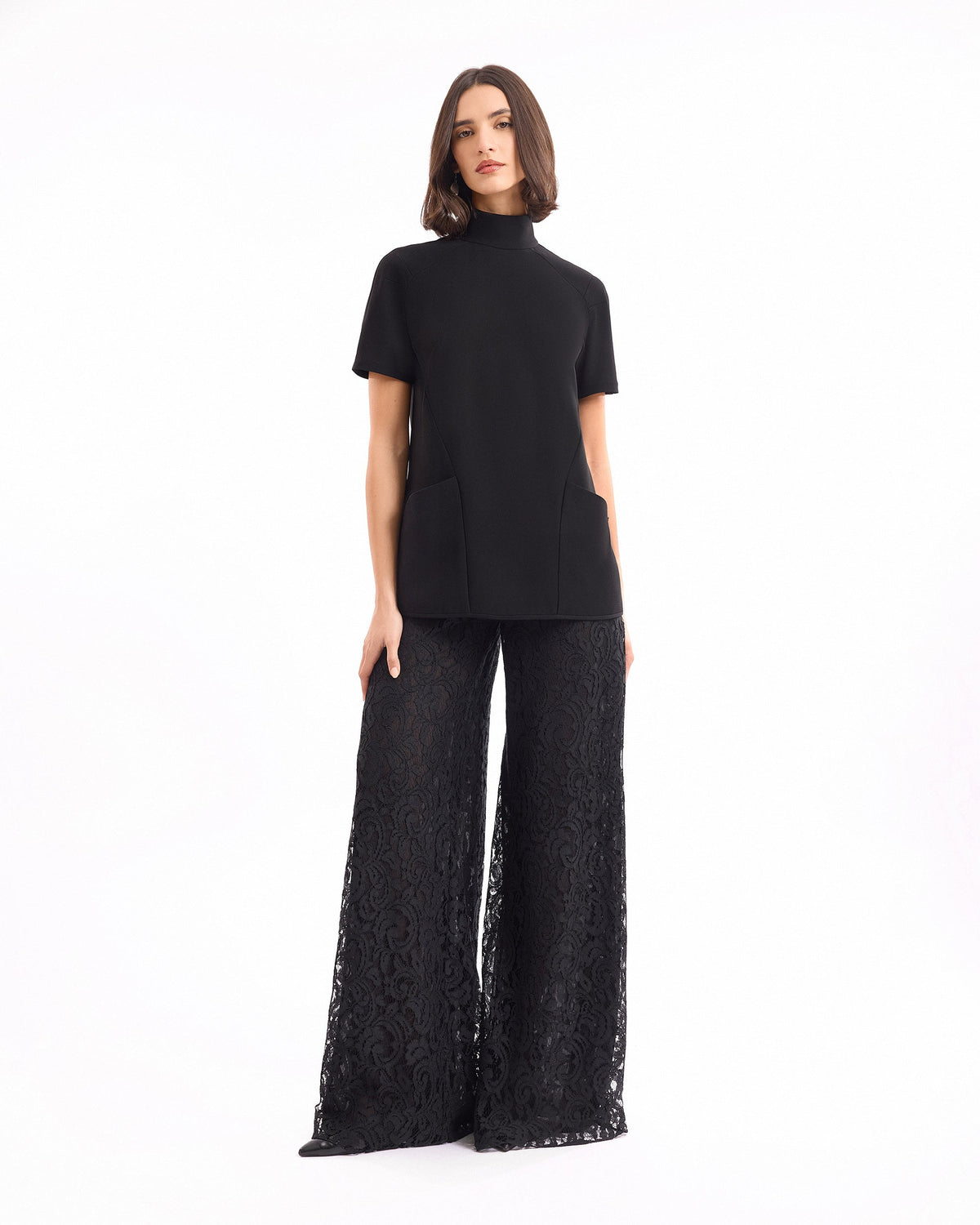High-Neck Top with Trousers