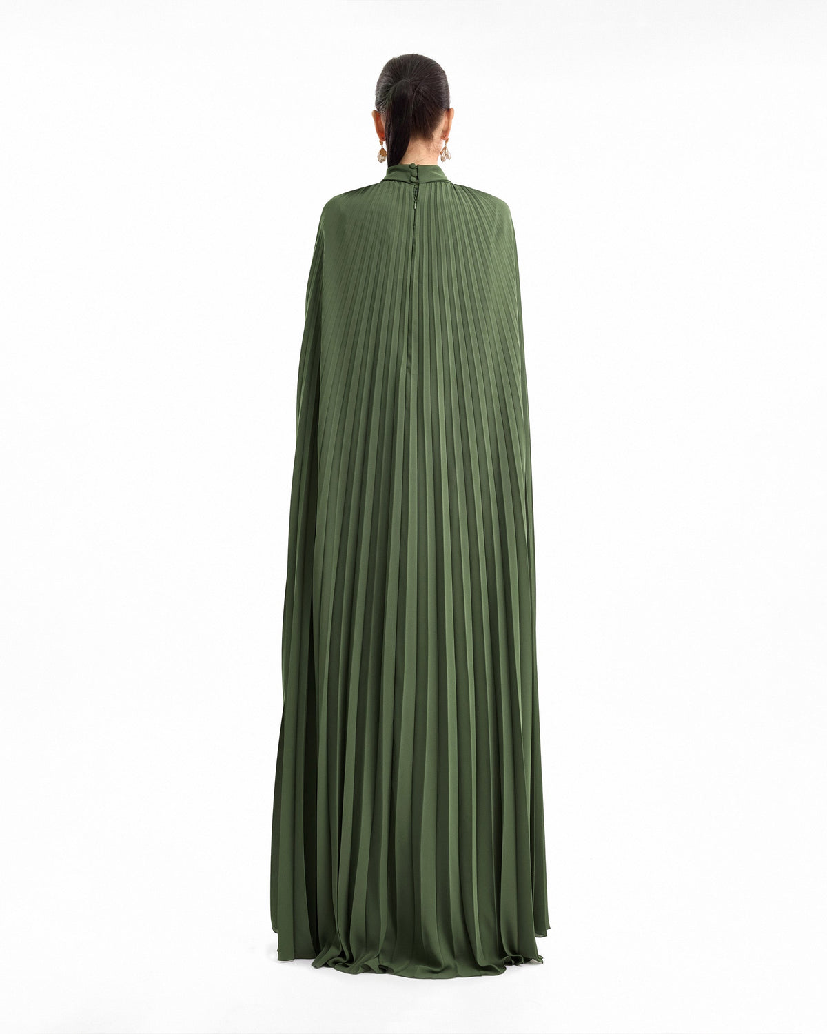 Pleated Kaftan with Cape Sleeves