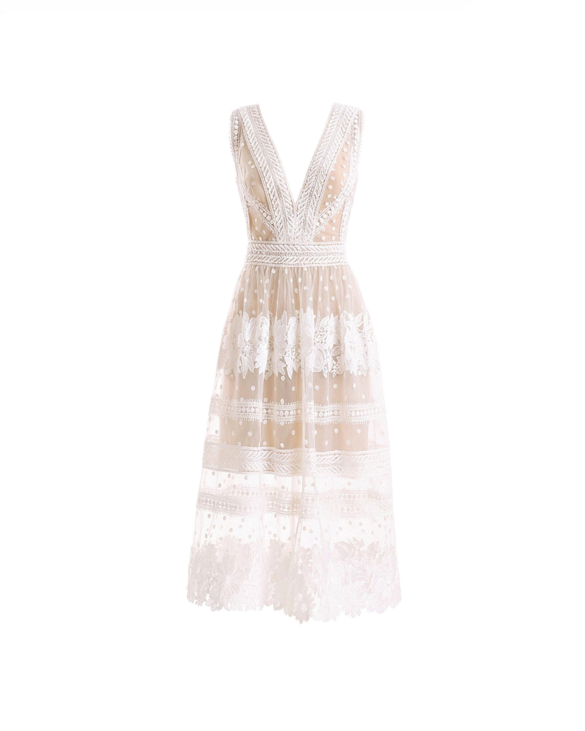 Floral Tulle Midi Dress
