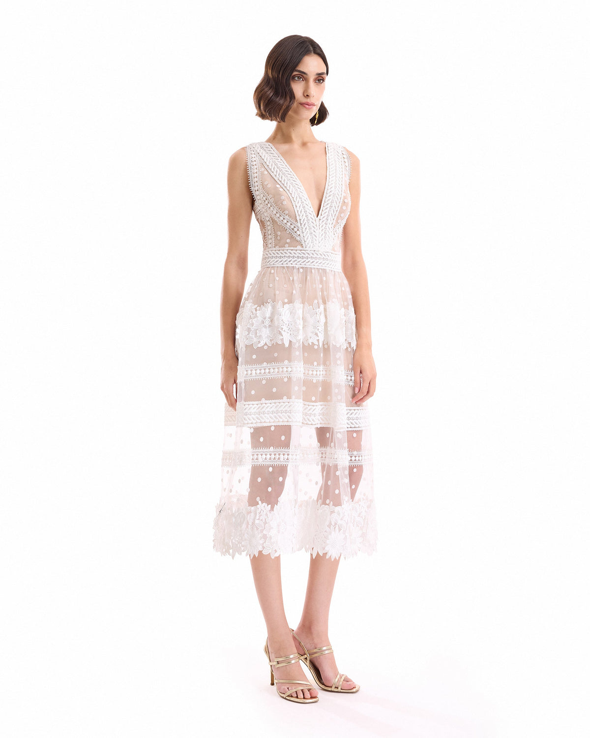Floral Tulle Midi Dress