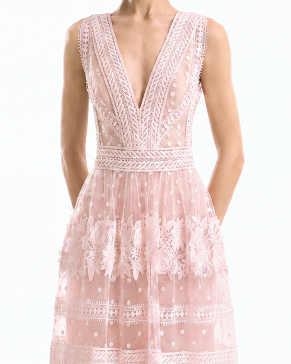 Floral Tulle Midi Dress