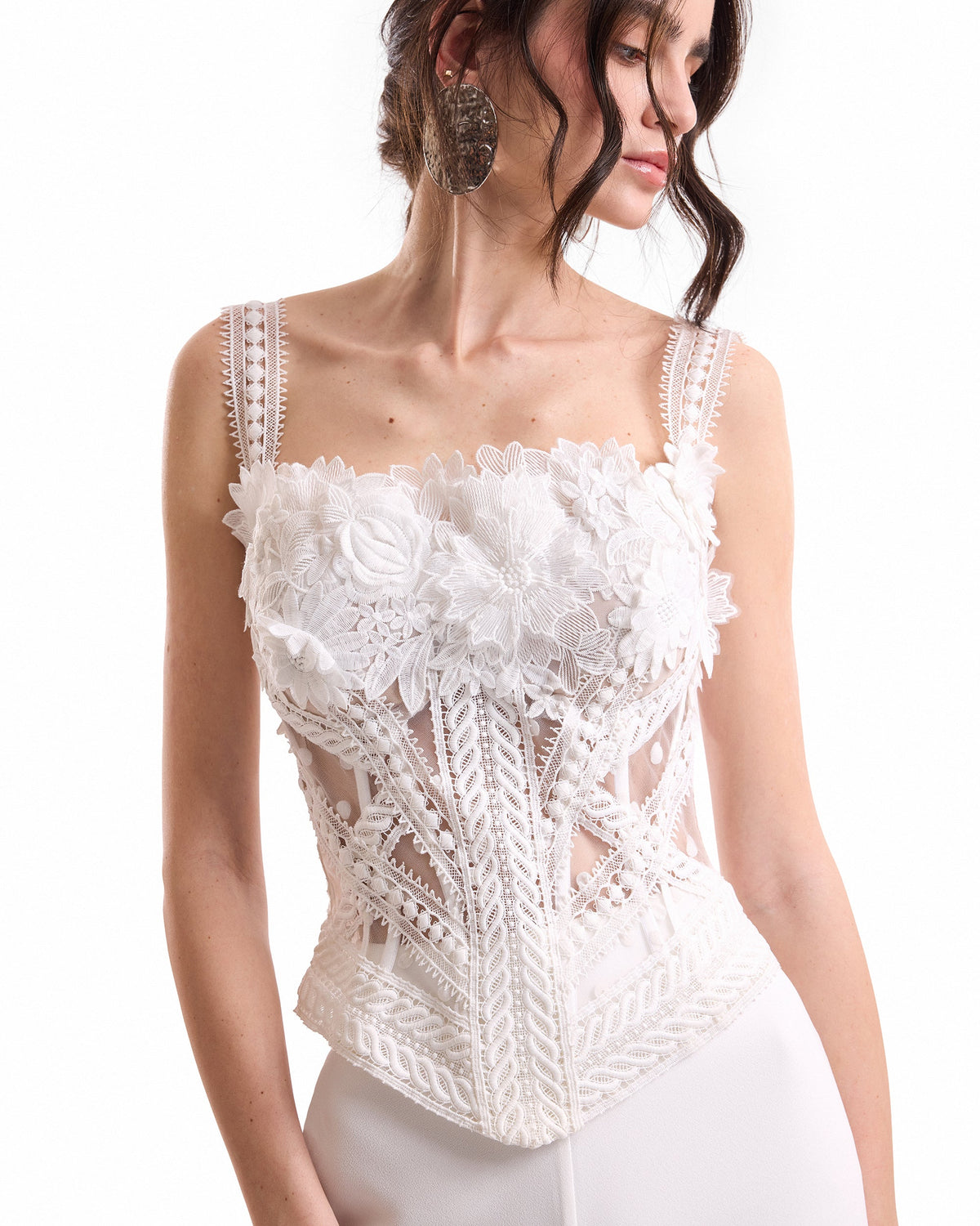 3D Floral Corset Set