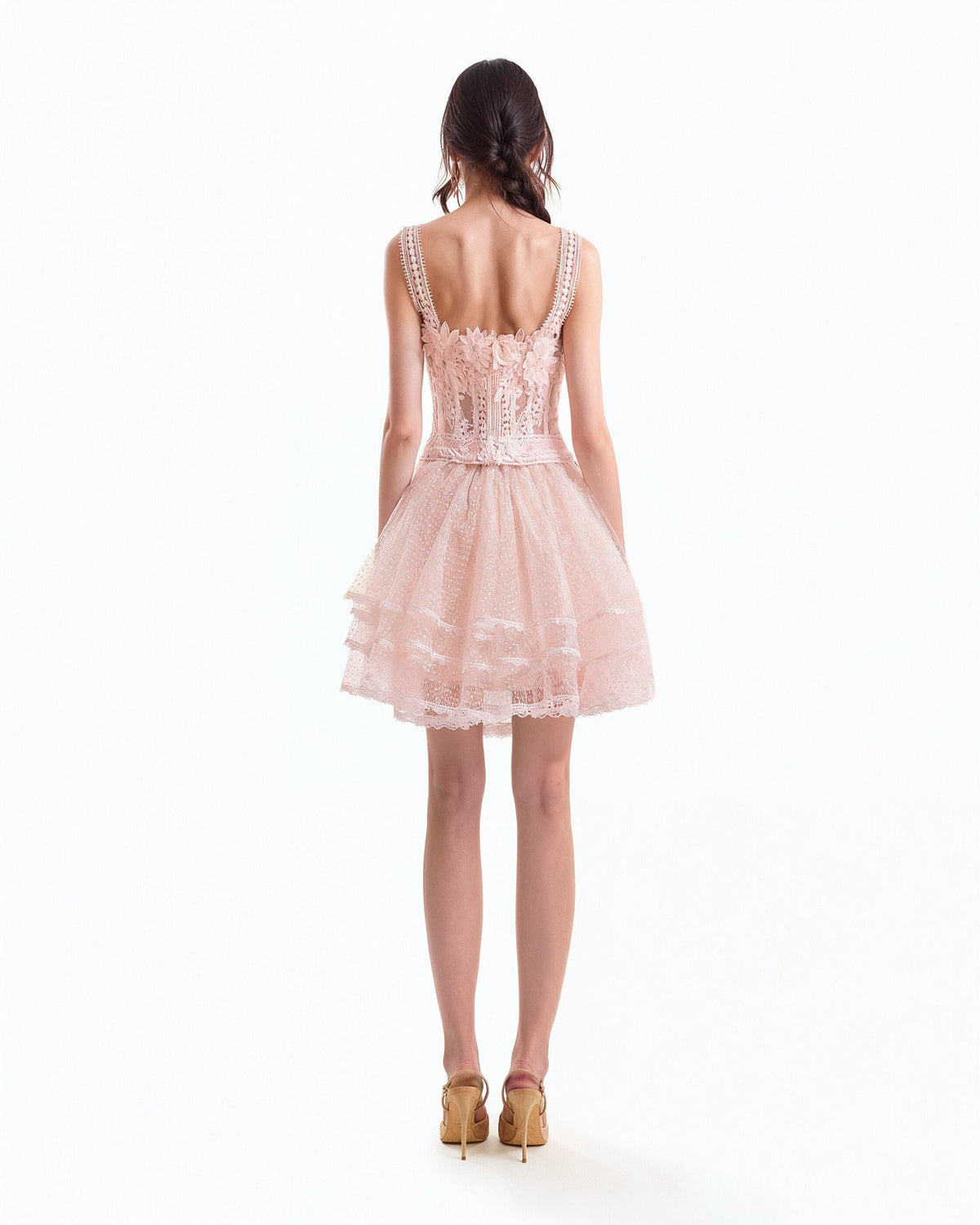 3D Floral Tulle Corset Set