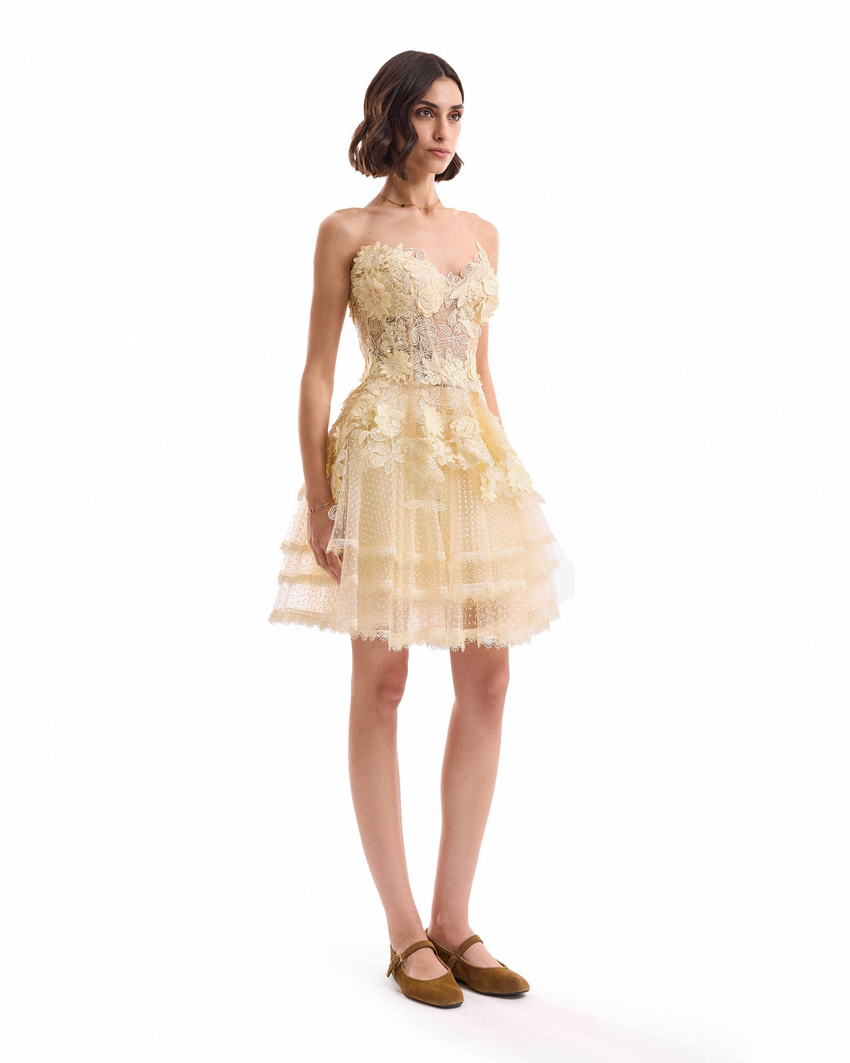 3D Floral Tulle Corset Set