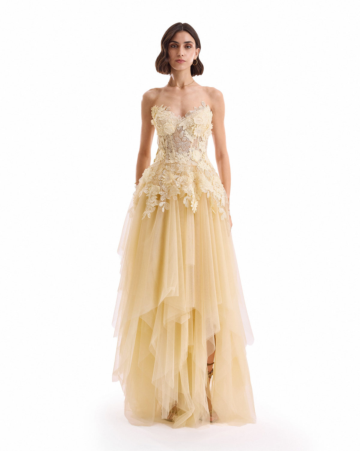 3D Floral Tulle Corset Set