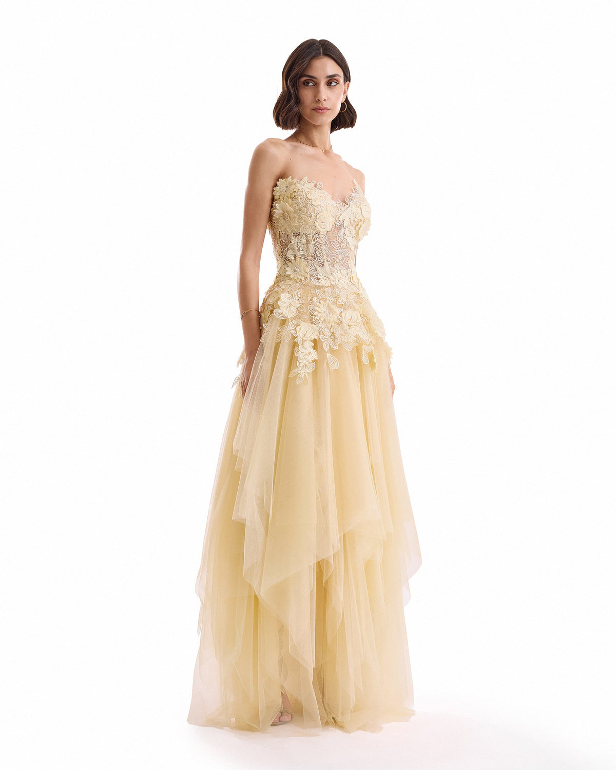3D Floral Tulle Corset Set