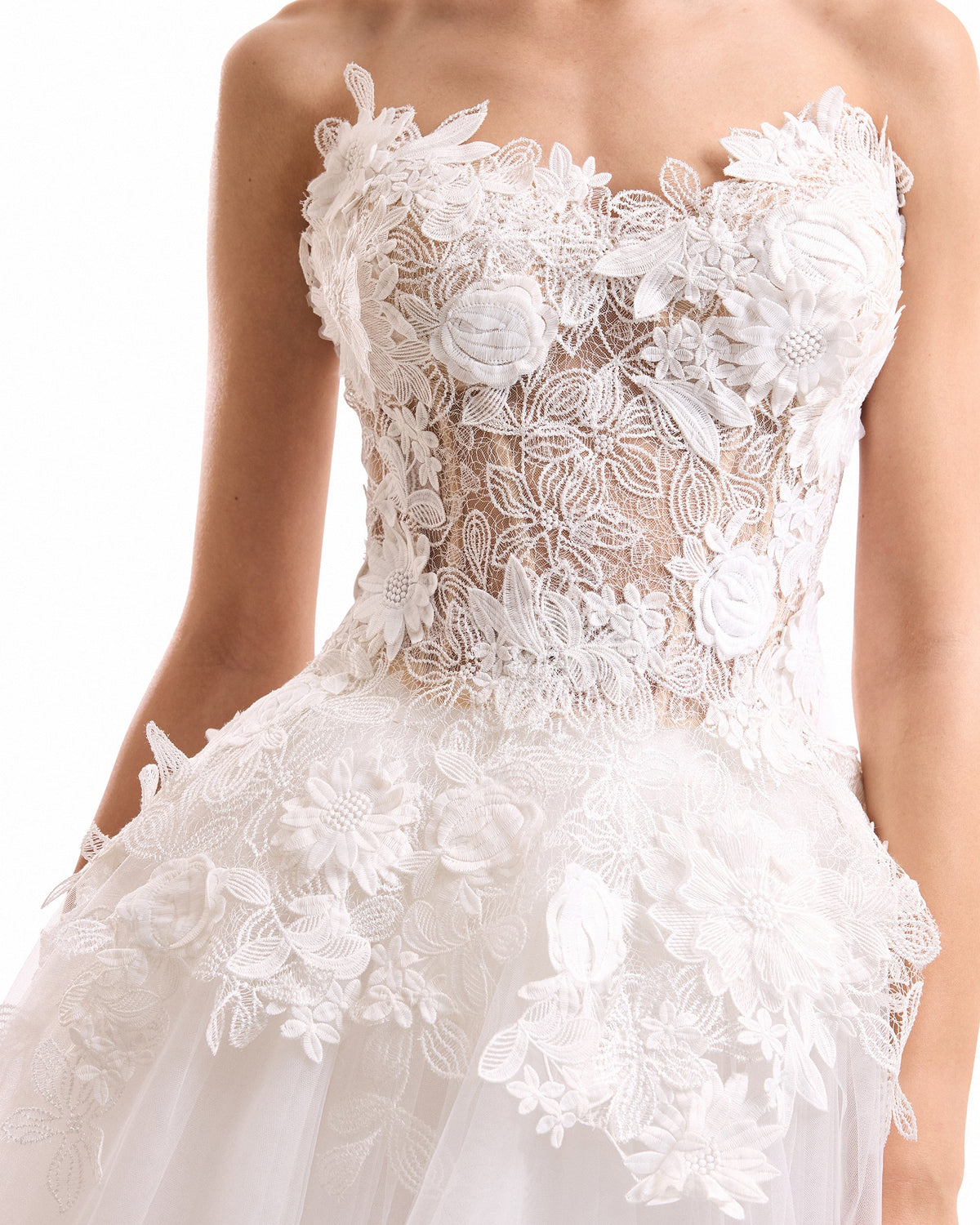 3D Floral Tulle Corset Set