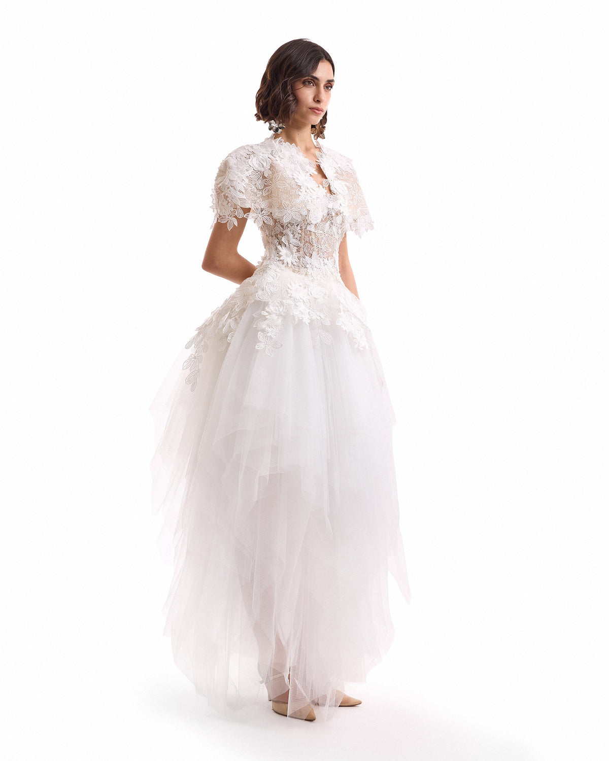 3D Floral Tulle Corset Set