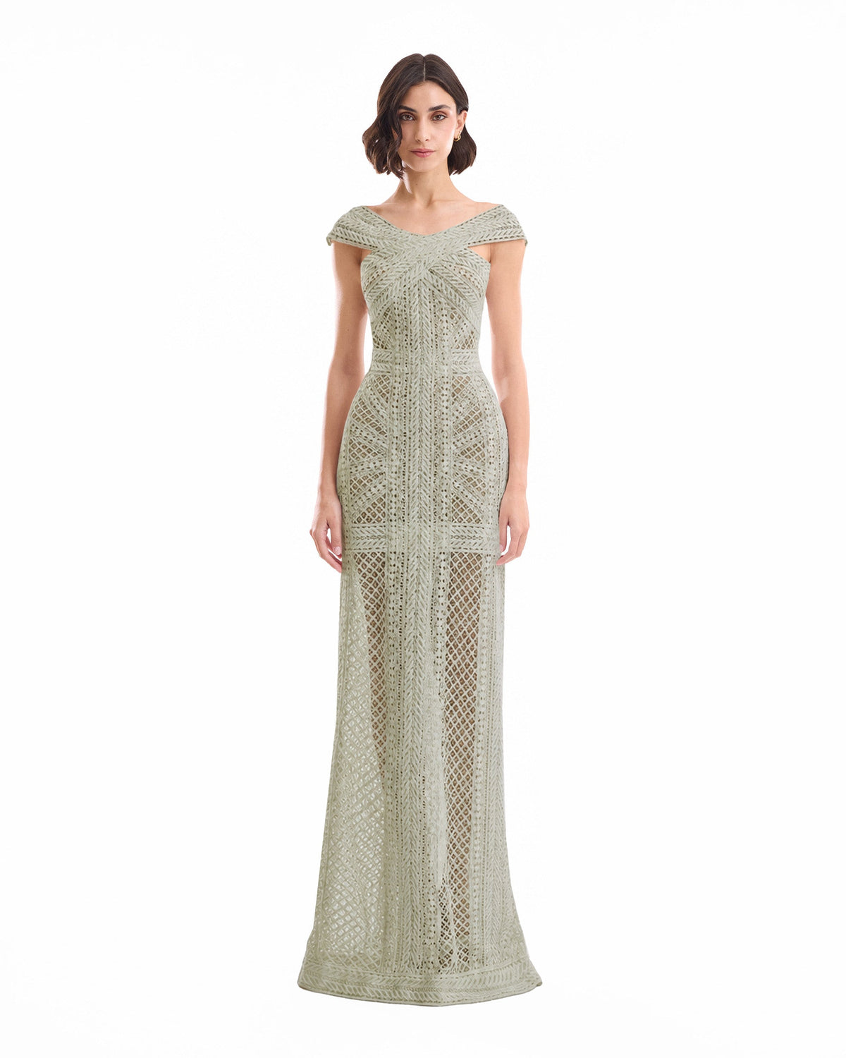 Geometric Sheer Gown