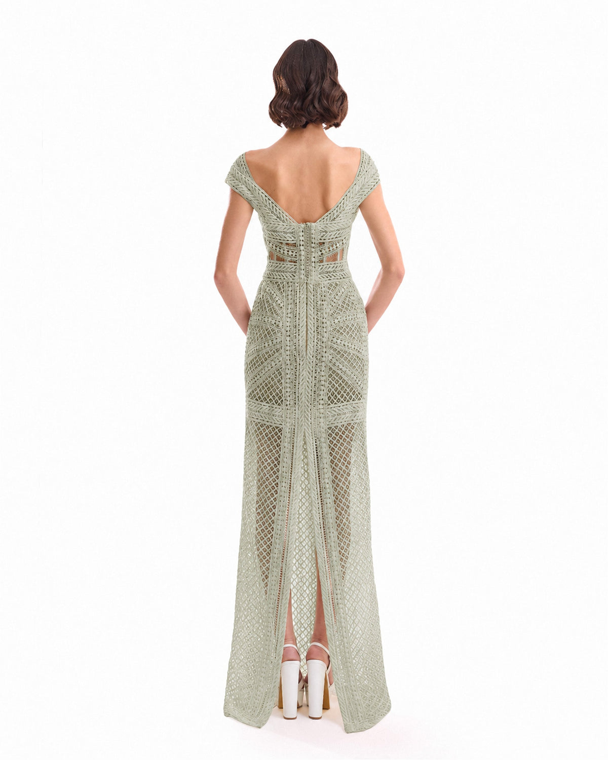 Geometric Sheer Gown