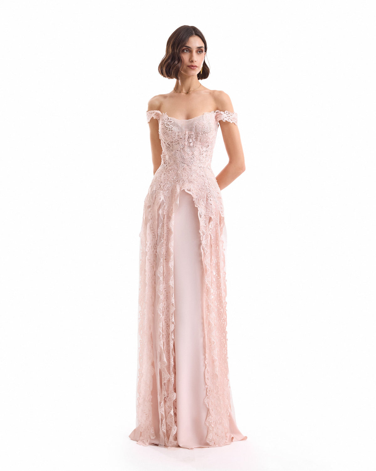 Floral Guipure Corset Set