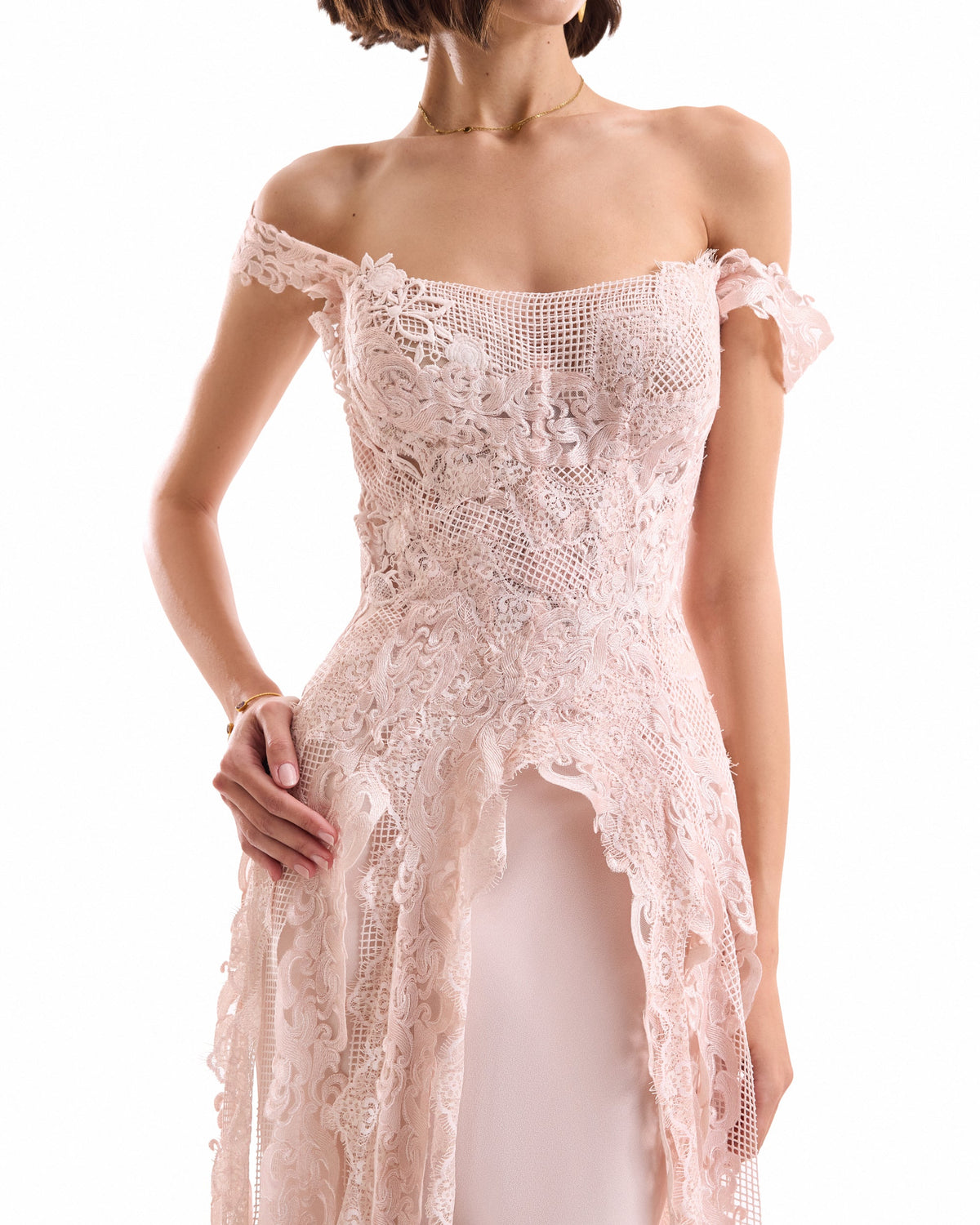 Floral Guipure Corset Set