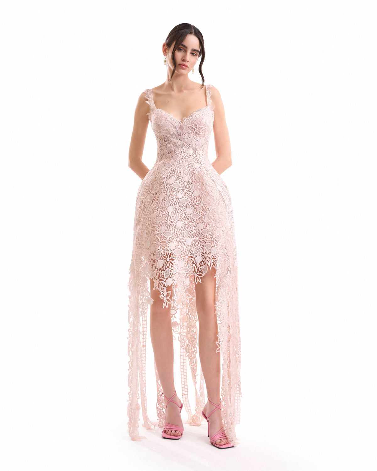 Floral Guipure Cage Midi Dress