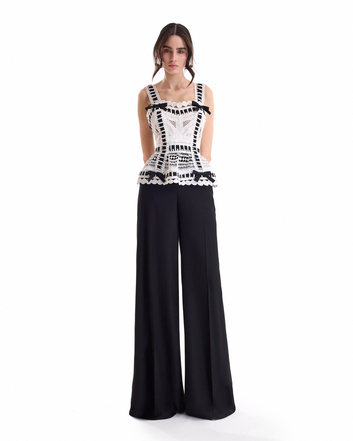 Ribbon Detail Peplum Set