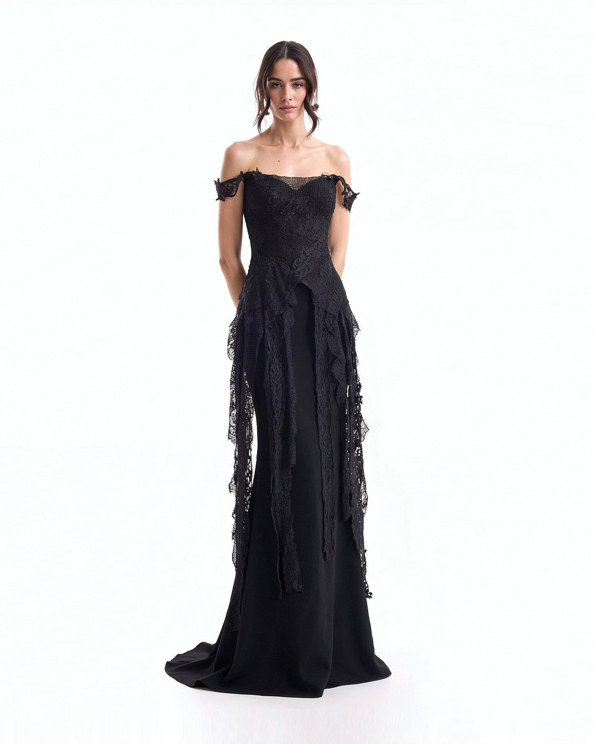 Off-Shoulder Embroidered Corset Set