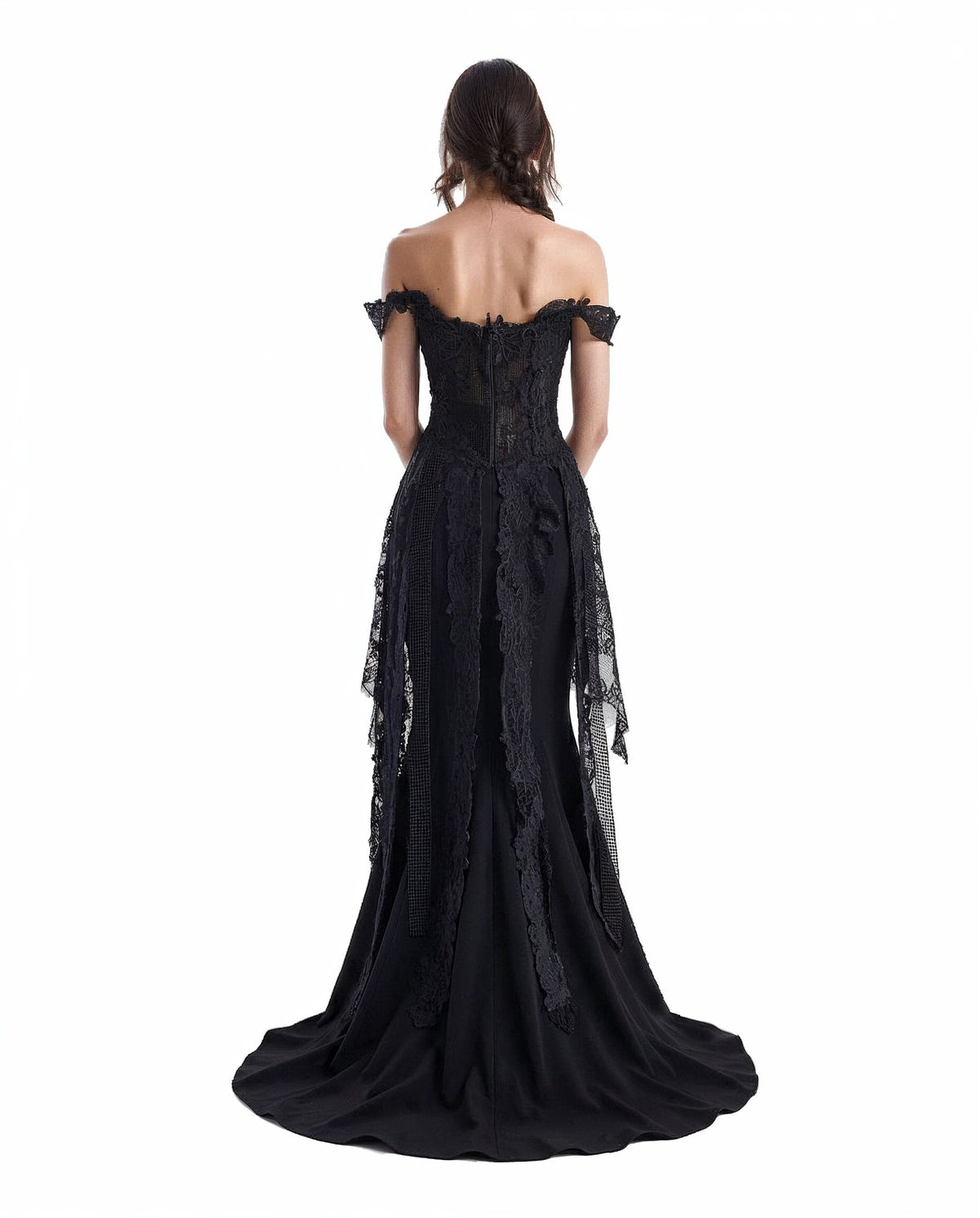 Off-Shoulder Embroidered Corset Set