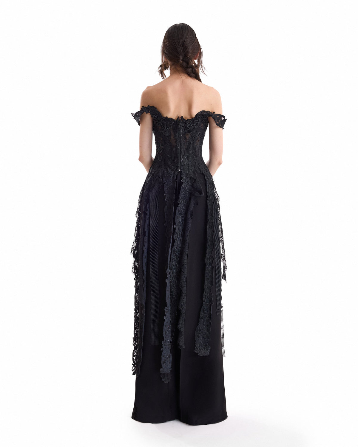 Off-Shoulder Embroidered Corset Set