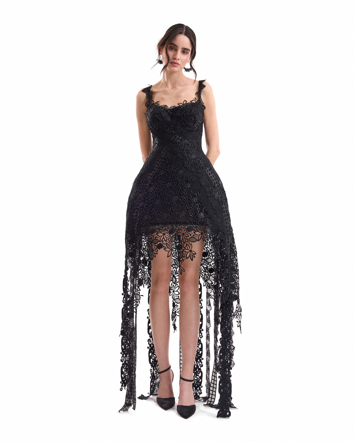 Floral Guipure Embroidered Midi Dress