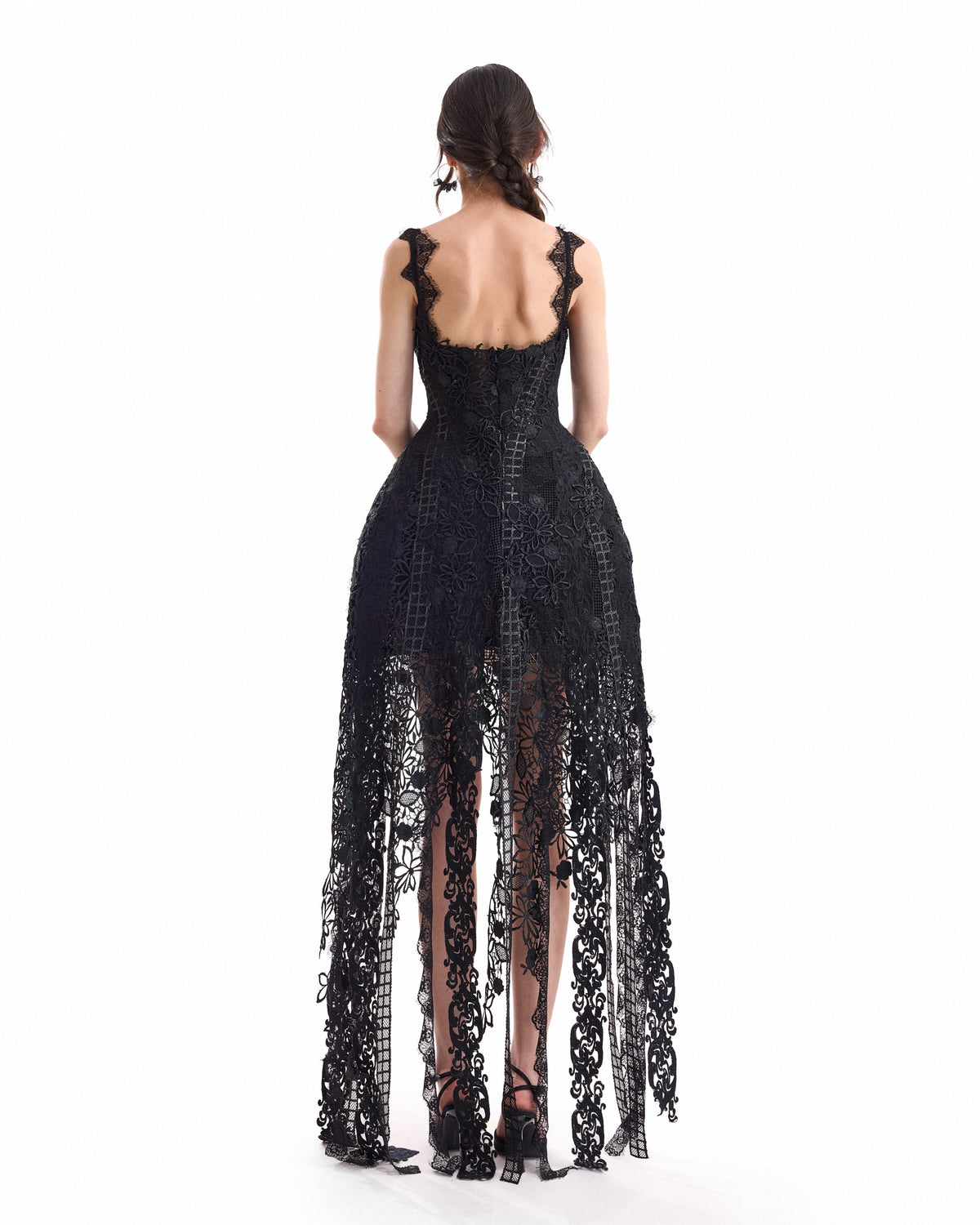 Floral Guipure Embroidered Midi Dress