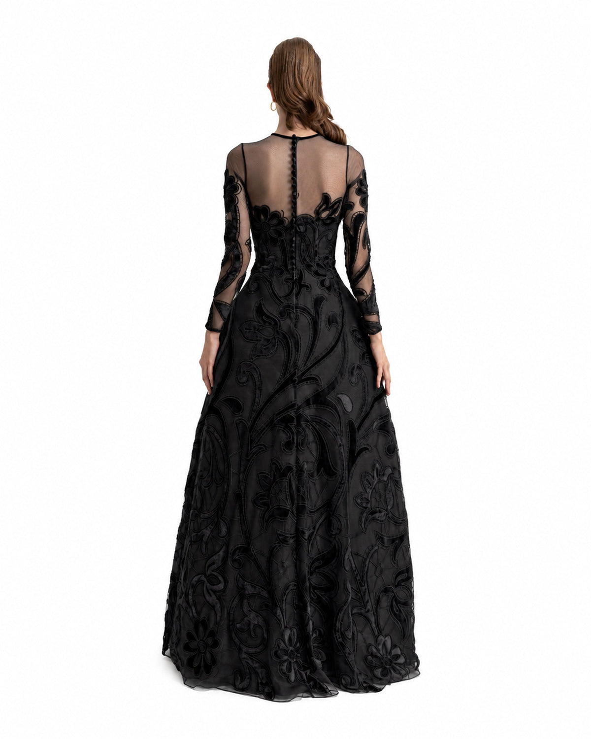 Embroidered Velvet Cage Dress
