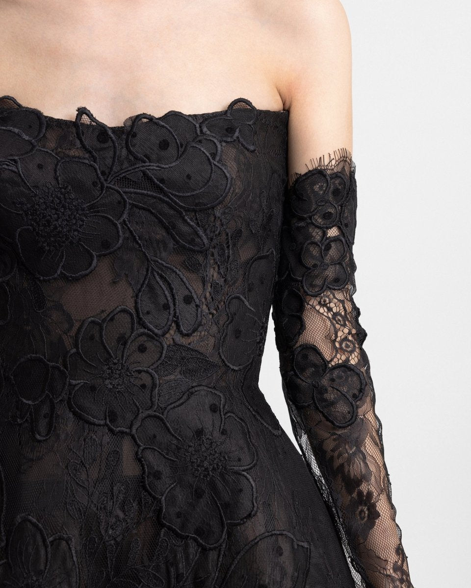 Strapless Cage Dress with Gloves