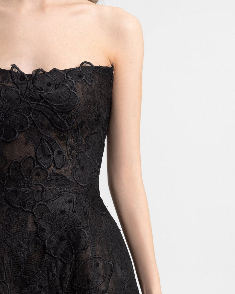 Strapless Cage Dress with Gloves