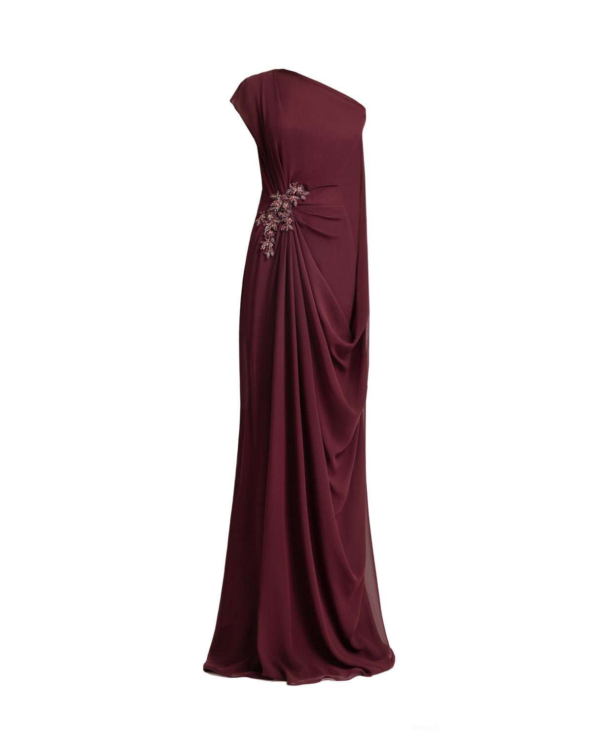 Draped Dress with Cape Sleeve