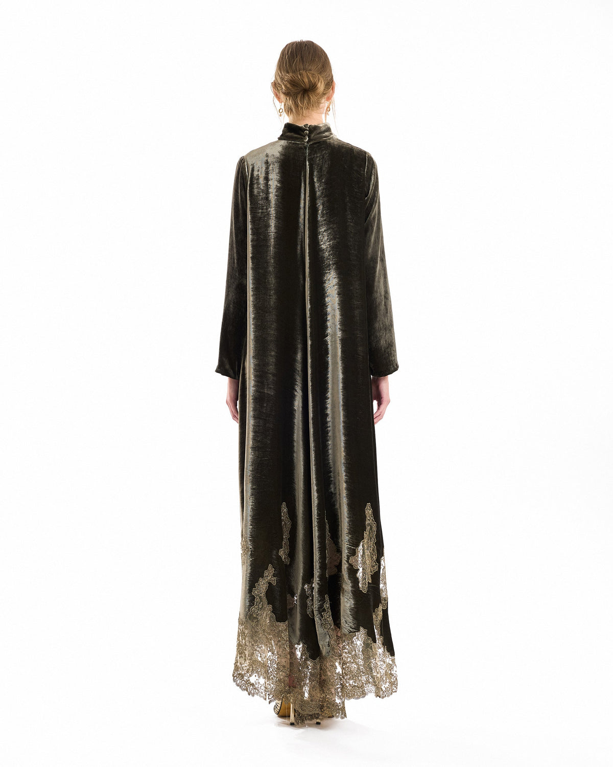 Loose-Cut Lace-Hem Dress